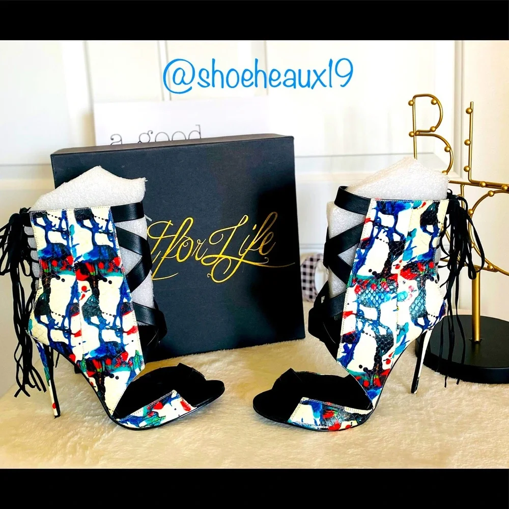 Lust for Life - Snake Skin Multi-Colored Sandal - Women’s Size 10 - Picture 1 of 7